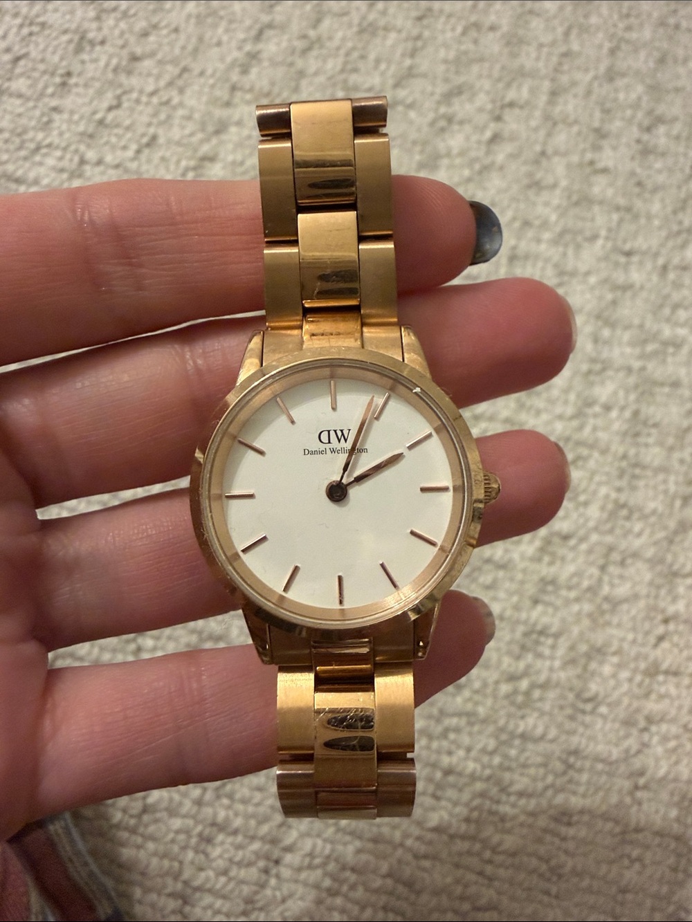 Daniel Wellington Rose Gold Bracelet Watch with White Dial